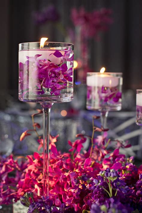 Floating Candles And Flower Petals Wedding Centerpieces Diy Flower