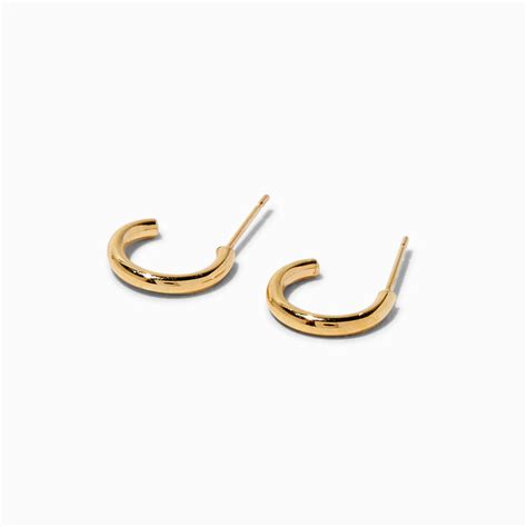 C Luxe By Claire S 14k Yellow Gold 10mm Post Back Hoop Earrings Claire S Us