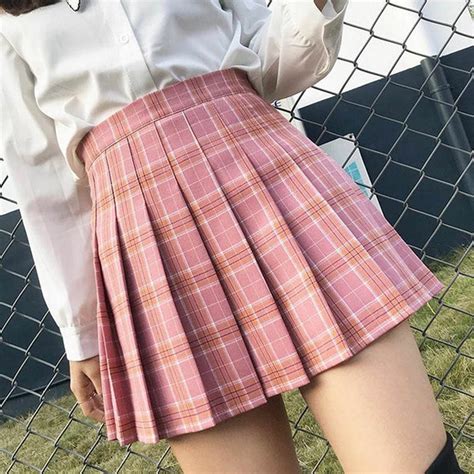 Korean Style Women Pleated Plaid Sexy Mini Skirt Japanese School