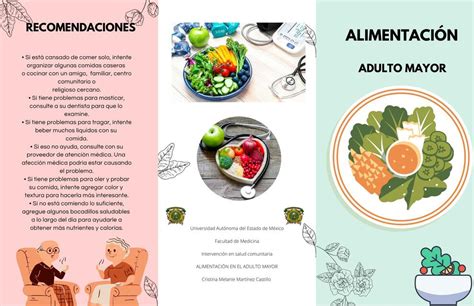 Tríptico Alimentación en el adulto mayor Melanie Martinez uDocz