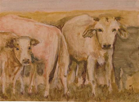 DAILY PAINTERS MARKETPLACE: Three Cows, Oil Painting, 6" x 8"