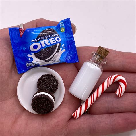 Mini Cookies And Milk Elf Prop Mini Food Food For Dolls 1 6 Scale Cookies For Dolls 1112