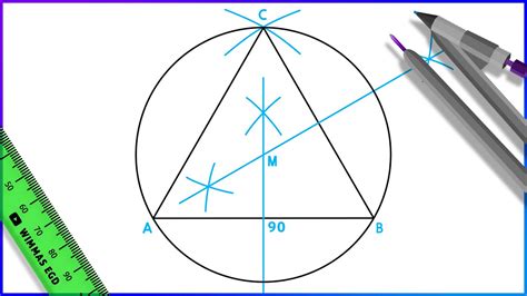 How to draw a circumcircle of an equilateral triangle - YouTube