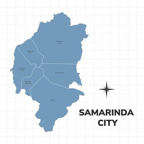 Premium Vector | Samarinda city map illustration Map of cities in Indonesia