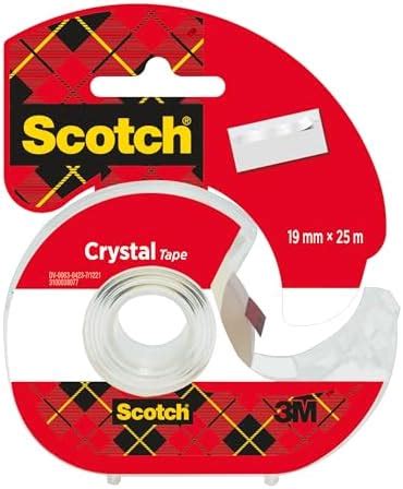 Ruban Scotch transparent 19 mm x 25 m 1 rouleau sur le dévidoir