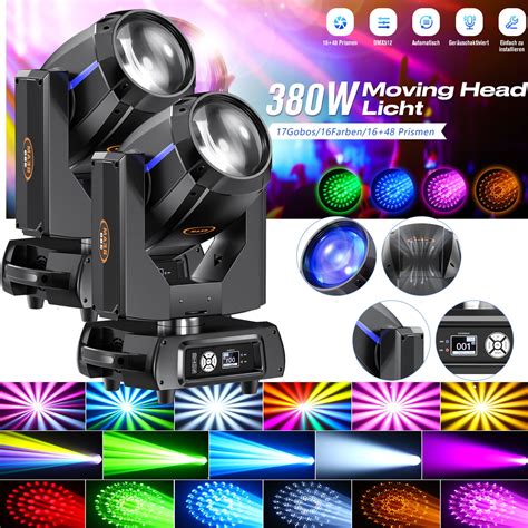 2 PCS 380W Moving Head Stage Light IP33 DMX512 Beam Suitable For Bars