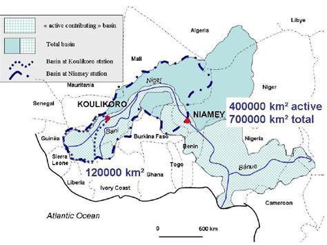 The Niger River Basin At Koulikoro And Niamey Stations The Blue Area Download Scientific