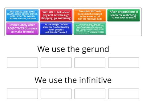 Rules Easy Gerund And Infinitive Group Sort