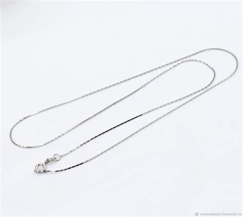 Цепочка серебро 925 пробы с родиевым покрытием 45 см Цеп-025 купить в ...