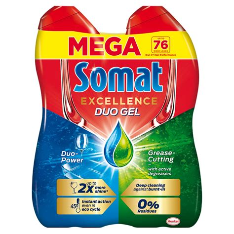 Somat Excellence mosogatógép gél 76 mosogatás 2 x 1 37 l Avokado