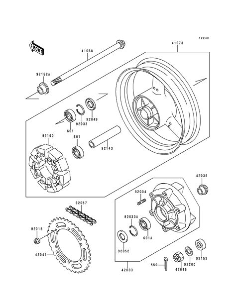 MOYEU ARRIERE POUR ZR 7 ZR750 F1 BLEU 1999 EUROPE Esprit KAWASAKI