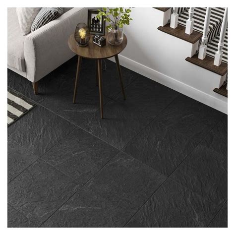 Oakley Matt Black Porcelain Floor Tile 450 X 450mm Black Bathroom