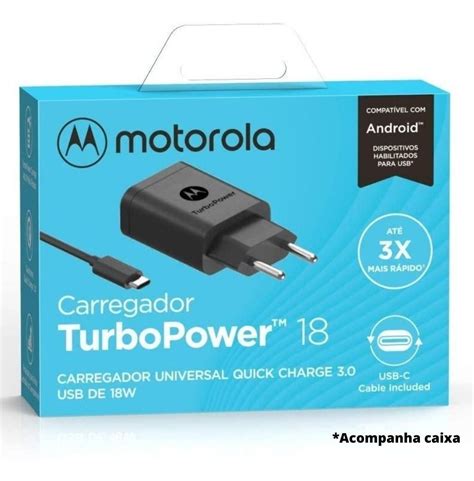 Carregador Motorola Turbo Power 18w Moto G8 G8 Plus Original Mercado