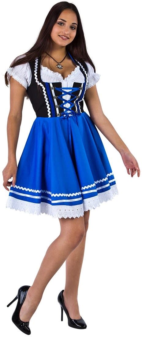 Tiroler Dirndl Zwart Blauw Cm Dlg Katoen Kopen