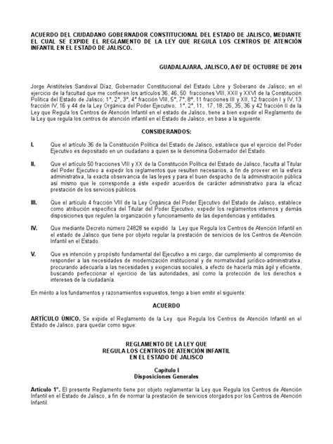 PDF Reglamento de La Ley Que Regula Los Centros de Atención Infantil