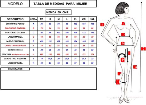 Tabla De Medidas Mujer Xs S M L Xl Xxl Patrones De Camisa Tabla De