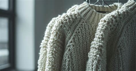 Premium Photo Long Knitted Sweaters Hanging On Hanger