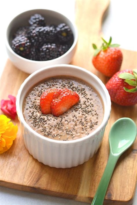 Healthy Chocolate Protein Chia Pudding Low Cal Skinny Fitalicious