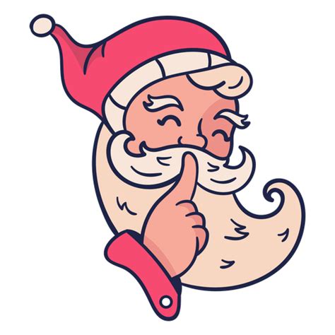 Design Png E Svg De Dedo Para Calar A Cabeça Do Papai Noel Vintage Para