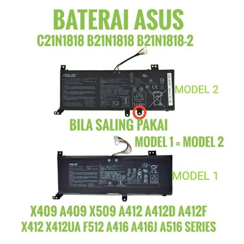 Jual ORIGINAL Battery Baterai Asus VivoBook A412 A412D B21N1818 2 A412F