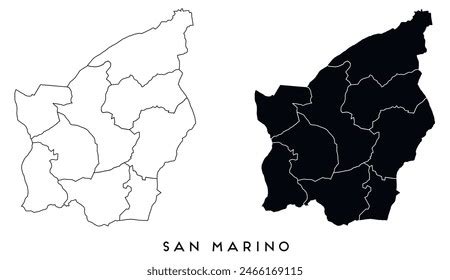 San Marino Political Map With Capital City Of San Marino National