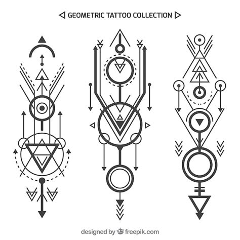 Colecci N De Tatuajes Geom Tricos Tnicos Vector Premium