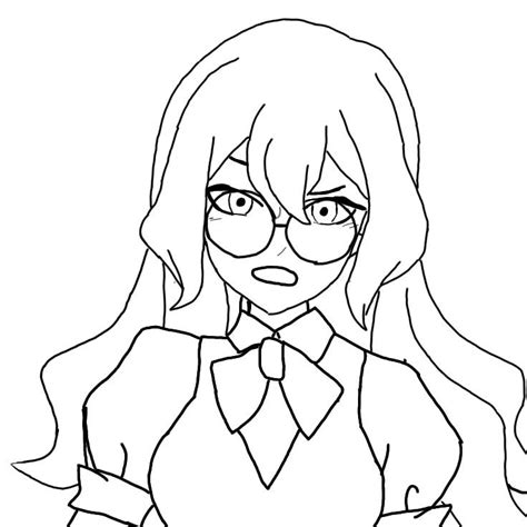 An Anime Girl With Glasses And A Bow Tie