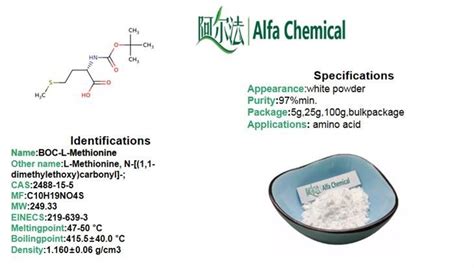 China Boc L Methionine Cas Manufacturers Free Sample Alfa