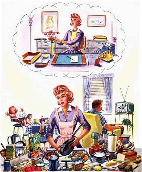 How To Be A Perfect 50s Housewife Cleaning Your Home Click Americana Vintage Illustration