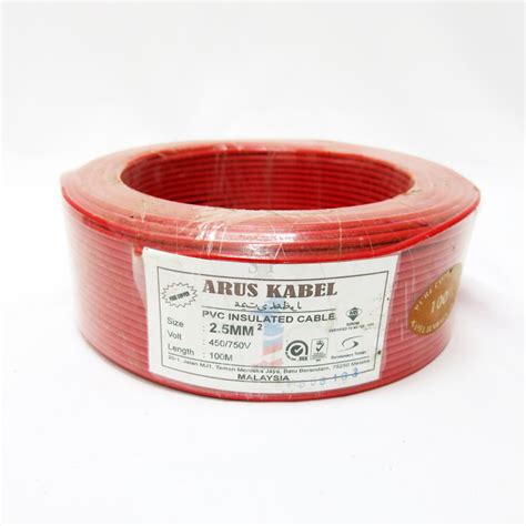 Arus Kabel Pure Copper Mm Pvc Insulated Non Sheathed Wire M Red