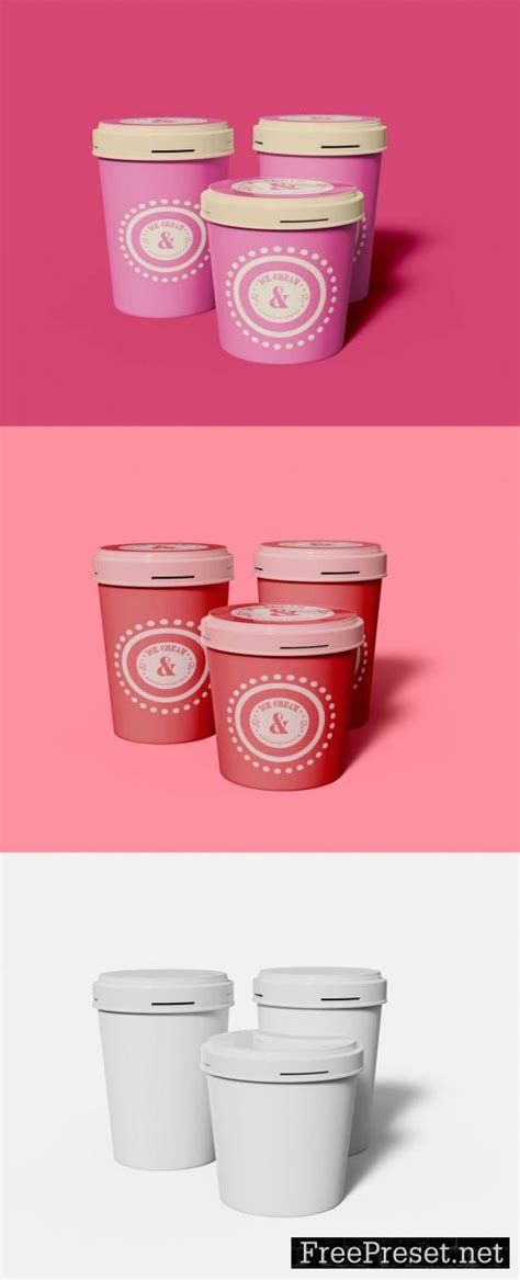 Three Ice Cream Cups Mockup 2269553