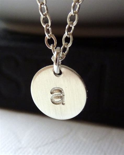 Initial Disc Necklace 925 Sterling Silver Choose Your Etsy