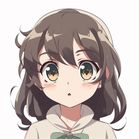 Premium Photo Anime Girl With Long Hair And Green Bow Tie Looking At Camera Generative Ai