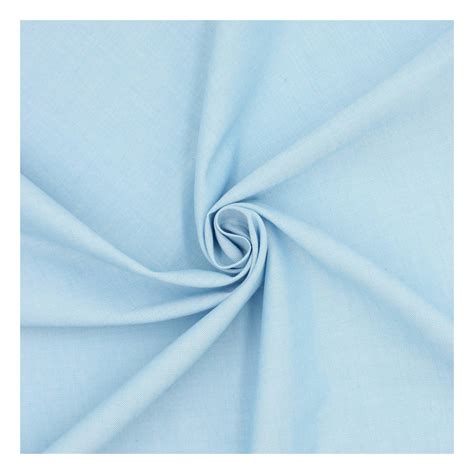 Sky Blue Cotton Oxford Chambray Fabric By The Metre Hobbycraft