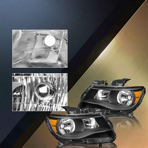 For Chevy Colorado Black Houisng Halogen Headlights Headlamp