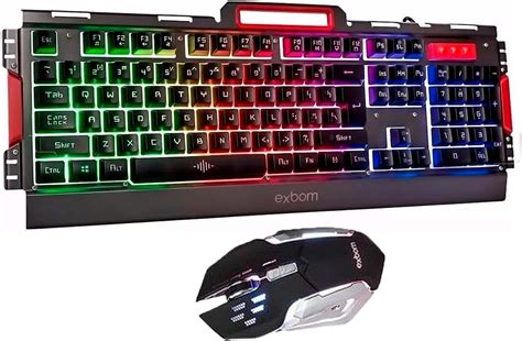 Kit Gamer Profissionl Teclado E Mouse Exbom Bk G Ilumina O Led