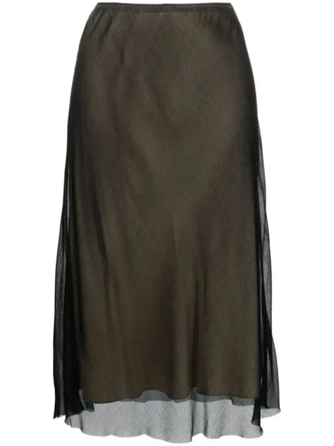 Vince Sheer Slip Idi Skirt Brown Editorialist