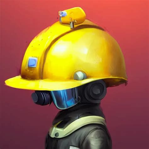 A Cyberpunk Potato Yellow Wearing A Hard Hat Stable Diffusion