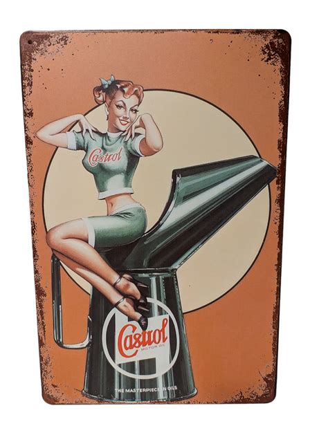 Castrol Pin Up Girl Sign Castrol Signspin Up Signs