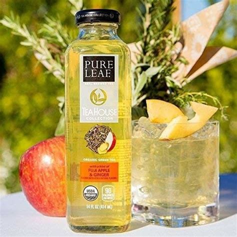 Pure Leaf Tea House Collection Organic Iced Tea Fuji Apple And Ginger 14 Ounce 12 Bottles