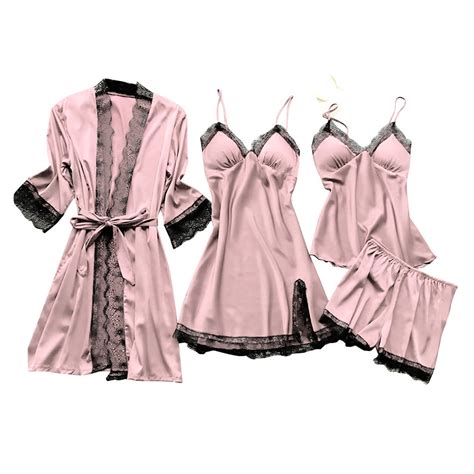 Gakvov Plus Size Lingerie For Women S Silk Satin Pajamas Nightdress