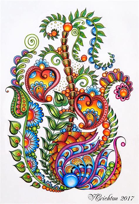 Zentangle Art Zentangle Gems And Droplets Colour Pencils Viktoriya