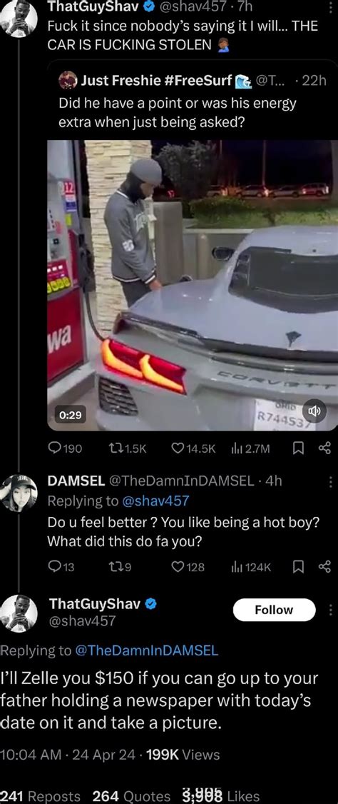 ThatGuyShav Shav Fuck It Since Nobody S Saying It I Will THE CAR IS FUCKING STOLEN Just