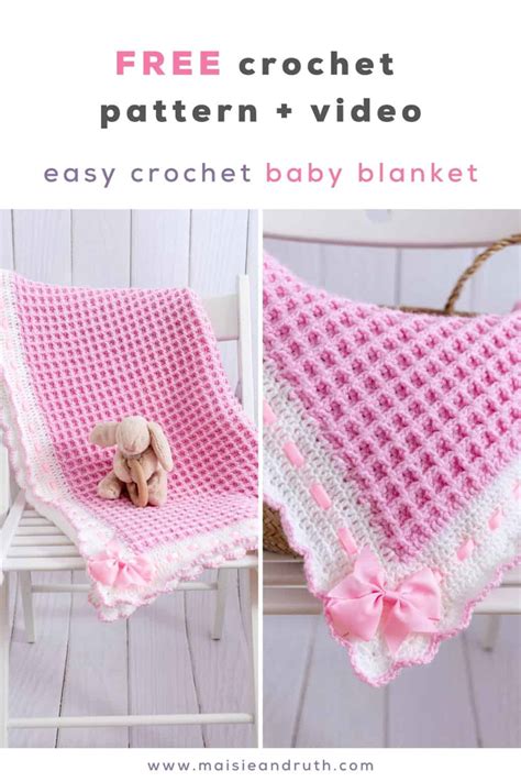 Crochet Waffle Stitch Baby Blanket The Annabel Blanket Maisie And Ruth