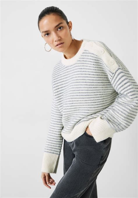 Zoya Striped Jumper Ecrublue Hush