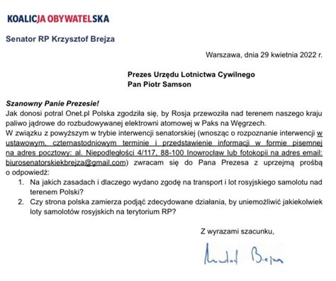 Krzysztof Brejza on Twitter Pismo ULC jest odpowiedzią na interw z