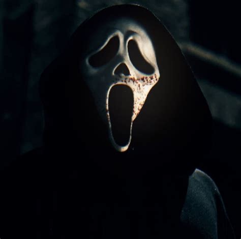 a person in a black hooded jacket with a ghost mask on