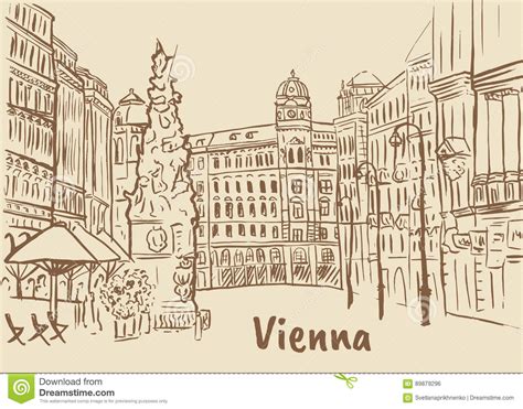 Central Vienna Wien City Map Cartoon Vector 161151045