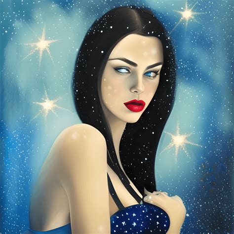 Beautiful Woman With Black Hair Blue Eyes And Beautiful Lips · Creative Fabrica