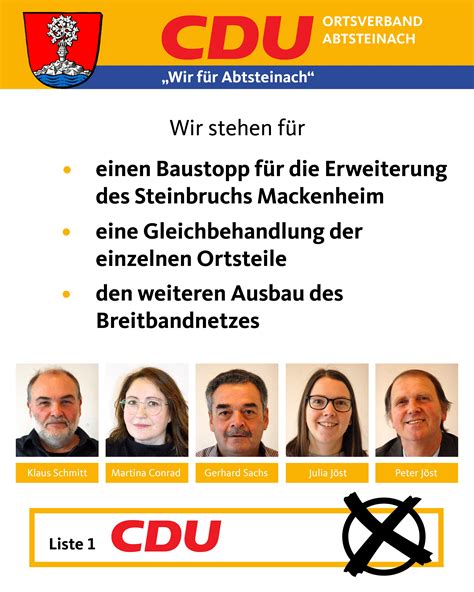 Ziele Des Cdu Ortsverbandes Zur Kommunalwahl Teil Cdu